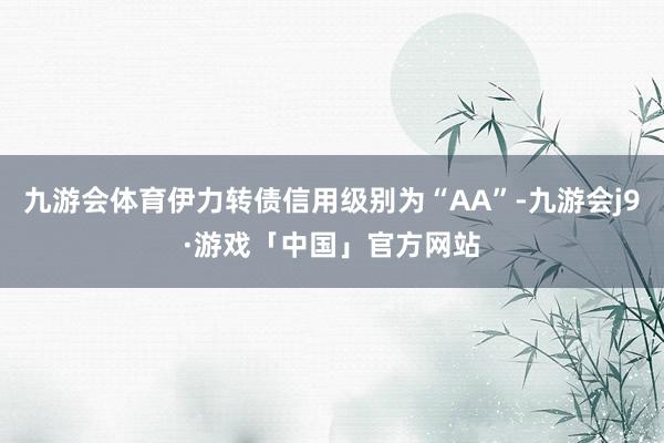 九游会体育伊力转债信用级别为“AA”-九游会j9·游戏「中国」官方网站