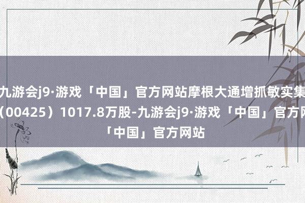 九游会j9·游戏「中国」官方网站摩根大通增抓敏实集团（00425）1017.8万股-九游会j9·游戏「中国」官方网站